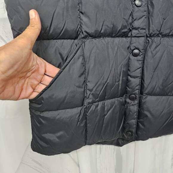 Lands' End Black Puffer Quilted Sleeveless Mock Neck Vest Size S - Picture 4 of 10